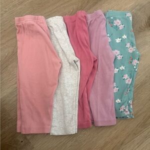 Set of 5 Baby stretchy leggings